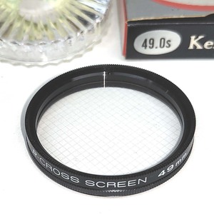 φ49 R-CROSS SCREEN 【4本線】自由回転枠付 フィルター Kenko★4本線の光のアクセント【49mm径】ケンコー JAPAN★中古 クリーニング済