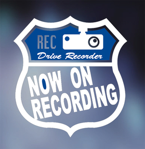 ドラレコ ドライブレコーダーステッカー　BLUE 、ドラレコステッカー 、now on recording