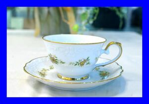 ○美品 ノリタケ Noritake 金彩 花柄 カップ&ソーサー D2007