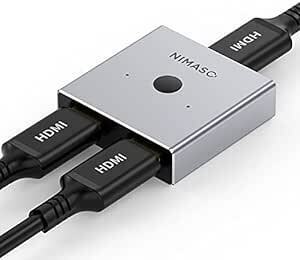 NIMASO HDMI 分配器 hdmi 切替器/セレクター (安定版) 4K 60HZ 3D/1080p 双方向 2入力1出力/