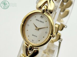 AK0604917　▽ NINA RICCI ニナリッチ 2P20-6190 クォーツ QZ QUARTZ オーバル ゴールド アナログ 2針 レディース 腕時計 中古