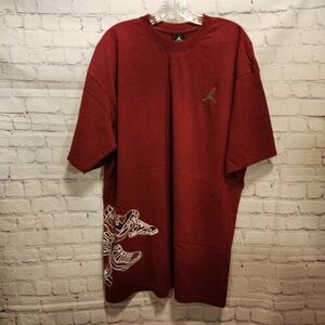 Vintage Jordan Mens Dub Zero Graphic T-Shirt Maroon Size XLT RARE 海外 即決