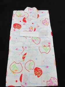 inagoya■メール便で送料無料☆【5～6歳用・女の子浴衣】サイズ110 yukata 綿 新品 部屋着などにも z0312mq