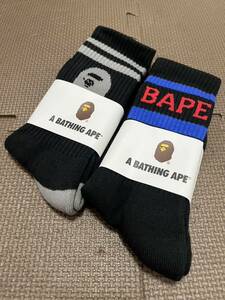 A bathing ape man’s socks アベイシングエイプ 靴下 ソックス 男性 黒2 足