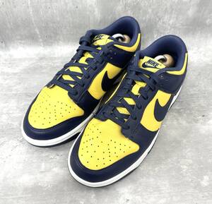 ナイキ NIKE DD1391-700 25.5cm ダンク DUNK ロー LOW ミシガン イエロー ネイビー MICHIGAN バーシティメイズ ローカット スニーカー USED