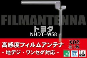 地デジ ワンセグ フルセグ L字型 フィルムアンテナ 右1枚 トヨタ TOYOTA 用 NHDT-W58 対応 フロントガラス 高感度 車