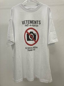 VETEMENTS ヴェトモン NO SOCIAL MEDIA COUTURE WHITE T-SHIRT 半袖 Tシャツ ホワイト M 中古 TJ 1