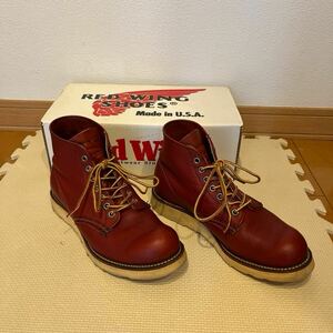 REDWING8166レッドウィング　7.5E約26.0cm (四角犬タグ旧スクエア犬タグ旧犬ヴィンテージ90年代ラウンド赤茶オロラセット