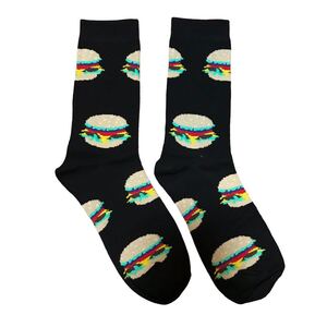 2000円以上送料無料！ハンバーガー柄ソックス　25〜28cm【メンズ】wishbone_socks