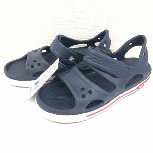 ●新品 Crocs クロックス クロックバンド2 ラバー サンダル J3(21cm) 紺 ネイビー ベルトサンダル マリンシューズ 未使用 キッズ ジュニア