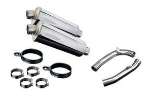 DELKEVIC スリップオンステンレスオーバルマフラー★HONDA VTR1000F SUPER HAWK 1997-2003 350mm KIT0454