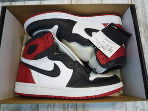 Ua9685-187♪【80】未使用品 NIKE WMNS AIR JORDAN 1 HIGH OG Satiu Black Toe US7 24㎝ CD0461-016