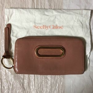 Seeby Chloe/長財布/ラウンドファスナー/ピンク色/正規品カード12枚収納