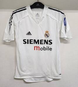 04-05レアル・マドリッド Real MADRID RMCF(H)#5 5 ジダン ZIDANE 選手用半袖 adidas UEFA CL仕様 M