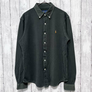 ラルフローレン Ralph Lauren KNIT OXFORD 長袖シャツ レディース ワンポイント コットン100% Lサイズ 5‐189