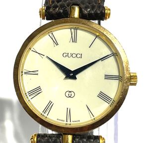 △ck-369 GUCCI グッチ シェリーライン 腕時計 アナログ 革ベルト 現状品 動作未確認(S300-1)