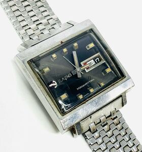 ◇1円 ★ 稼働品 RADO ラドーマンハッタン 自動巻き 腕時計 デイデイト ベルト純正 難あり used