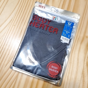 2000 BODY HEATER ボディーヒーター M Vネック Tシャツ グレー インナー シャツ ウエア 保温 発熱 メンズ セブン&アイ SEVEN&i