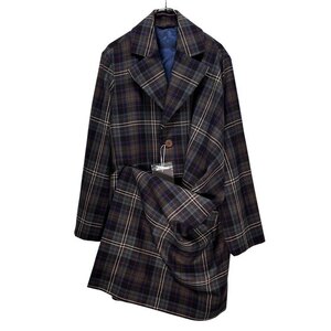 Vivienne Westwood MAN 【men4425I】 24AW ウールタータンチェック変形ドレープロングテーラードコート ジャケット ブルゾン 未使用 AR