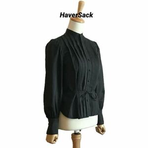 【HaverSack】 プリーツ バンドカラーシャツ