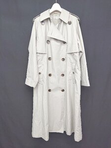 ◇ soe READY TO WEAR ダブルボタン ナイロン混 長袖 トレンチコート サイズ0 グレージュ系 メンズ P