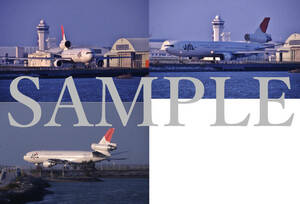 FR【航空機写真】Ｌ版３枚　JAL　日本航空　DC-10　那覇空港　