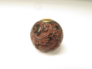 【8972】堤物　（印籠　緒締）明治期　漆　緒締め（初品・買取品）