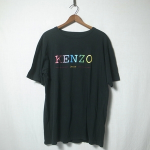 90s KENZO JEANS ケンゾー ジーンズ 葛飾北斎 ロゴ Tシャツ 黒 / 半袖カットソー シングルステッチ アーカイブ ブランド古着 デザイナーズ