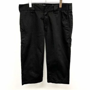 OSHKOSH オシュコシュ 34 メンズ 男性 クロップドチノパンツ ワークパンツ テーパード ロゴワッペン ジップフライ ポリ×綿 ブラック 黒