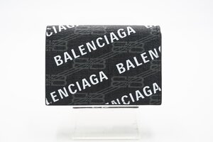 ☆安心の３大保証☆ Aランク ≪BALENCIAGA バレンシアガ/三つ折り財布≫ 594312 SIGNATURE MINI ウォレット BB MONOGRAM 極美品 送料無料