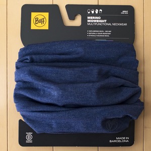 新品 未使用 中 厚手 BUFF メリノ ウール 100% ネック ウォーマー バフ ロード バイク ランニング キャンプ 登山 アウトドア トレイル ラン