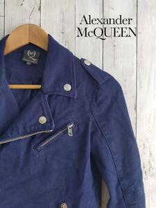 Alexander mcqueen biker jacket ライダース　ブルー　ジャケット　