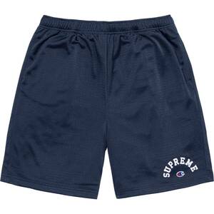 Supreme × Champion 24SS Week17 Mesh Short Navy Medium 店舗購入 新品 半タグ付 チャンピオン メッシュショートパンツ 紺 Mサイズ