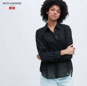 sale!新品タグ付☆UNIQLO INES DE LA FRESSANGE ☆ シアーコットンリラックスシャツ