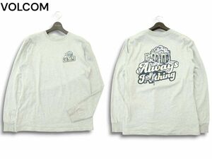 VOLCOM ボルコム 通年 ロゴプリント★ 長袖 クルーネック カットソー ロンTシャツ Sz.M　メンズ グレー スケボー　A4T08855_8#F