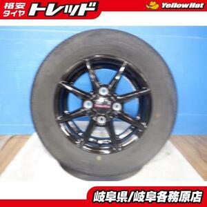 【新品ホイール+中古タイヤ4本】 軽トラ 軽バンに！ Humanline HS08 12x4J+42 4H100 ブリヂストン K370・ECOPIA R680 145/80R12 各