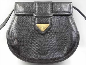 19324h YVES SAINT LAURENT イヴサンローラン YSL 型押しレザー ショルダーバッグ H19.5×W21.5×D6cm