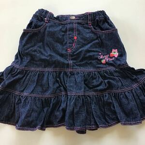 mezzo piano デニムスカート 子供服 フリルスカート メゾピアノ スカート 女の子 140【中古】