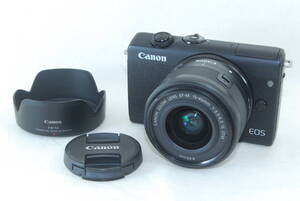 ★美品★Canon キャノン EOS M200 EF-M 15-45 IS STM レンズキット ブラック フード付き♪