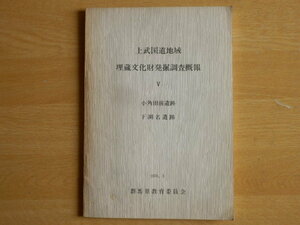 上武国道地域 埋蔵文化財発掘調査報告書 Ⅴ 5 小角田前遺跡 下渕名遺跡 1978年3月 群馬県教育委員会