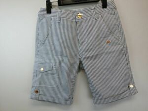 【感謝セール】Kappa(カッパ) ハーフパンツ 黒×白ストライプ レディース 7 ゴルフウェア 1904-1267 中古