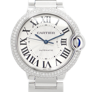 Cartier カルティエ バロンブルー MM W6920046 SS アフターダイヤ メンズ レディース 自動巻き【6ヶ月保証】【腕時計】【中古】