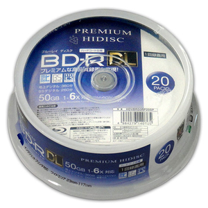 10個セット PREMIUM HIDISC BD-R DL 1回録画 6倍速 50GB 20枚 スピンドルケース HDVBR50RP20SPX10 /l