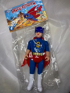 ☆スペースフライマンSTソフビ　バットマン風 SPACE FLYMAN 稀有 [Pachi 物品] [Zokki 物品] [手] [復古]