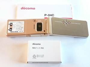 P-04C 新品同様 ピンクゴールド 予備新品電池 スワロフスキー 防水 Panasonic パナソニック docomo ドコモ