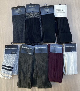 【に-1-14】60 未使用品 Forever 21 靴下 9点まとめ インナー ソックス over the knee socks オーバーニーソックス ニーハイソックス