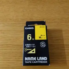 CASIO カシオ NAME LAND 6mm黒文字黄テープXR-6YW