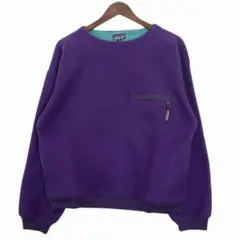 【usa製】90s patagonia ボートネック フリース エッグプラント