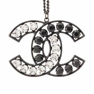 【シャネル】Chanel　B14 ココマーク ラインストーン メタル ネックレス ブラック×クリア 【中古】【正規品保証】202541