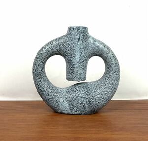 ●希少 Japanese Modern Vase TOYO ジャパニーズモダン フラワーベース 花瓶 花器 一輪挿し 変形 ミッドセンチュリー 陶器 北欧 和モダン●